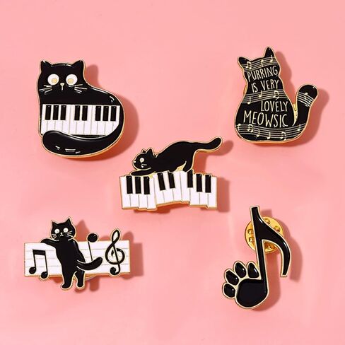 Cats Hidden in Potted Plants Enamel Pins Set, Cute Black Cat Pins for Women Kids, Animal Enamel Brooch Badges Pins for Bags Clothing (YD136) in Kuwait