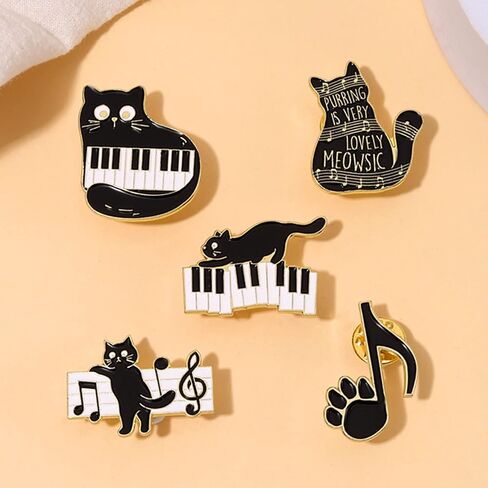 Cats Hidden in Potted Plants Enamel Pins Set, Cute Black Cat Pins for Women Kids, Animal Enamel Brooch Badges Pins for Bags Clothing (YD136) in Kuwait