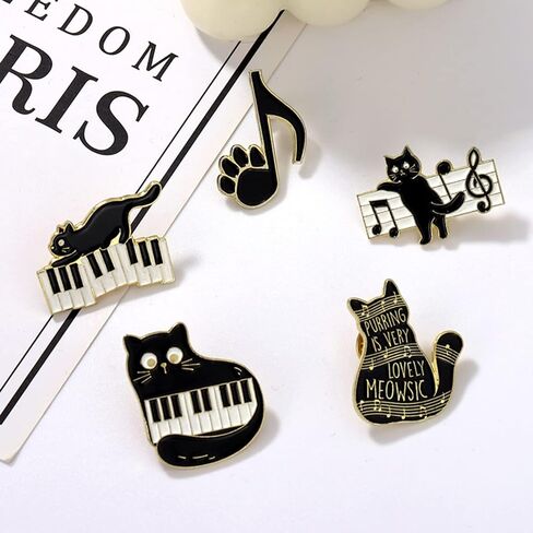 Cats Hidden in Potted Plants Enamel Pins Set, Cute Black Cat Pins for Women Kids, Animal Enamel Brooch Badges Pins for Bags Clothing (YD136) in Kuwait