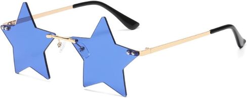 نظارات شمسية بدون إطار على شكل نجمة للنساء والرجال نظارات ملابس الشارع العصرية نظارات خماسية شفافة in Kuwait