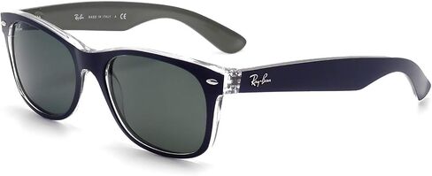 Ray-Ban RB2132 New Wayfarer Unisex Sunglasses (Matte Blue Military Green Frame/Green Lens 6188, 55) in Saudi Arabia