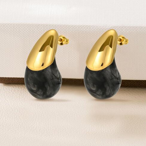 أقراط متدلية من الراتنج الأكريليك من ABILITH للنساء، أقراط عصرية مطلية بالذهب عيار 18 قيراط من العنبر المصقول، أقراط لا تسبب الحساسية للفتيات المراهقات in Kuwait