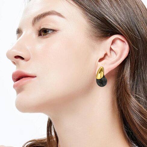 أقراط متدلية من الراتنج الأكريليك من ABILITH للنساء، أقراط عصرية مطلية بالذهب عيار 18 قيراط من العنبر المصقول، أقراط لا تسبب الحساسية للفتيات المراهقات in Kuwait