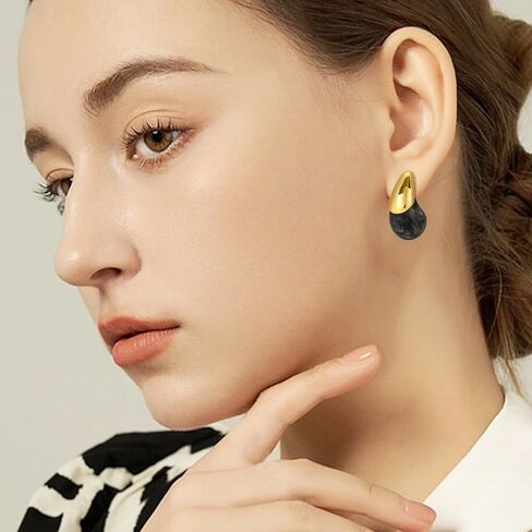 أقراط متدلية من الراتنج الأكريليك من ABILITH للنساء، أقراط عصرية مطلية بالذهب عيار 18 قيراط من العنبر المصقول، أقراط لا تسبب الحساسية للفتيات المراهقات in Kuwait