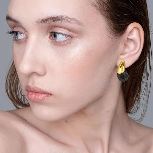 أقراط متدلية من الراتنج الأكريليك من ABILITH للنساء، أقراط عصرية مطلية بالذهب عيار 18 قيراط من العنبر المصقول، أقراط لا تسبب الحساسية للفتيات المراهقات in Kuwait