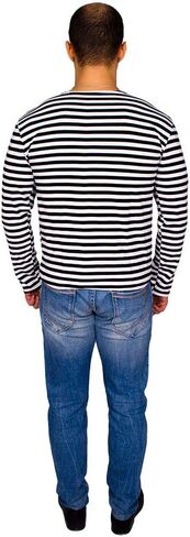 تي شيرت علوي مخطط باللون الأزرق الداكن الروسي الأصلي بأكمام طويلة in Kuwait