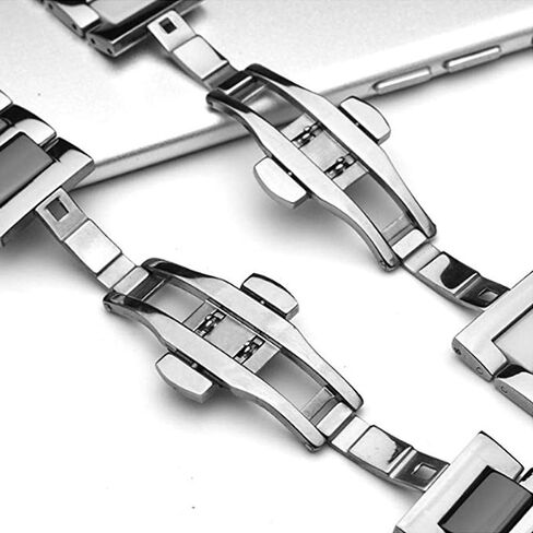Stainless Steel Ceramic Watch Band Links 20mm Watch Wrist Bands Mens Watch Bracelet with Butterfly Buckle in Saudi Arabia