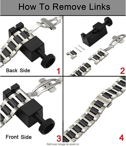 Stainless Steel Ceramic Watch Band Links 20mm Watch Wrist Bands Mens Watch Bracelet with Butterfly Buckle in Saudi Arabia
