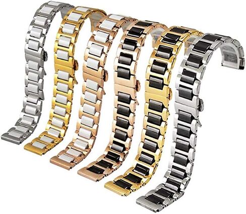 Stainless Steel Ceramic Watch Band Links 20mm Watch Wrist Bands Mens Watch Bracelet with Butterfly Buckle in Saudi Arabia