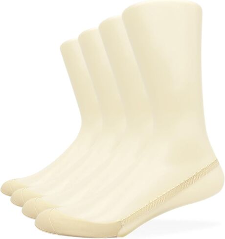 جوارب نسائية مكونة من 4 قطع بنصف بطانة، بدون خياطة عند أصابع القدم، شبكة تهوية لا تظهر مع ظهر مريح in Kuwait