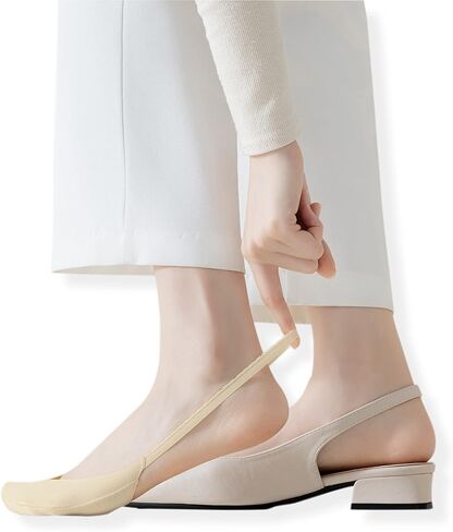 جوارب نسائية مكونة من 4 قطع بنصف بطانة، بدون خياطة عند أصابع القدم، شبكة تهوية لا تظهر مع ظهر مريح in Kuwait