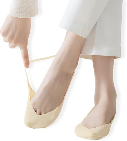 جوارب نسائية مكونة من 4 قطع بنصف بطانة، بدون خياطة عند أصابع القدم، شبكة تهوية لا تظهر مع ظهر مريح in Kuwait