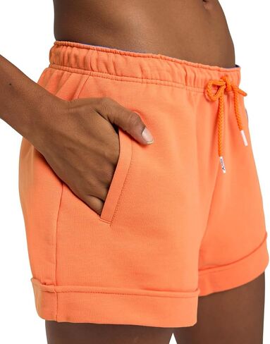 ARENA Icons Women's Sporty Shorts Gym Workout Cotton High Rise Bottoms Loose Fit Side Pockets Elastic Waistband and Drawcord in Saudi Arabia