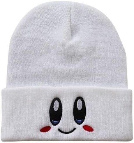 Kirby Beanie Adult Size Anime Hat Accessory Kawaii, Medium-Large (100% Acrylic, White) in Saudi Arabia