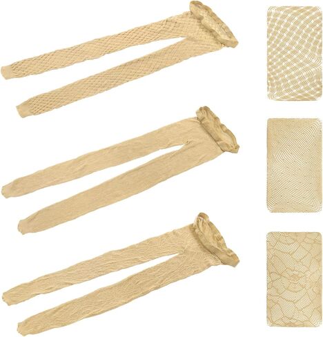 Littleforbig High Waist Fishnet Mesh Net Stockings Jacquard Pantyhose 3 Pairs in Saudi Arabia