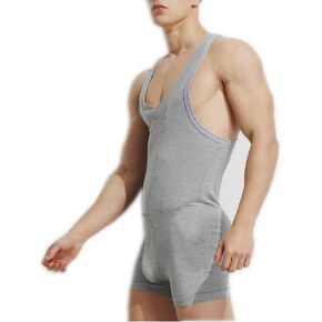 Men's Cotton Tank top One Piece Wrestling Singlet Bodysuit Leotard Underwear