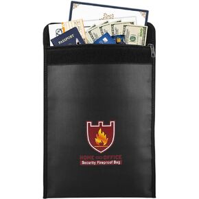 Fireproof Money & Document Bag, MoKo File Document Organizer 15" x 11" Fire & Water Resistant Cash & Envelope Holder, Protect Your Valuables, Documents, Money, Zipper Closure for Protection, Black