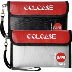 Fireproof Money Bag(8.3x5 inches), 2 Pack Fireproof and Waterproof Cash Bag with Zipper, Fireproof Money Safe Pouch Envelope Container for Cash,Jewelry,Valuable,Passport