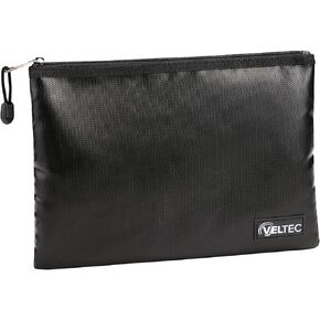 Veltec Fireproof and Waterproof Zipper Pouch Bag for Valuables, Documents, Notary Stamps, Devices, Passports and Cash (11.5x8 inches)