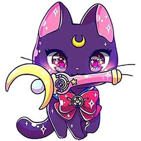 Sailor Moon Cat Car Personality for Van RV SUV - Sticker Graphic - Weatherproof & Long Lasting Sticker
