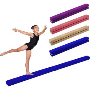 7FT/8FT Balance Beam, Folding Floor Gymnastics Equipment for Gymnast Kids Adults, Non Slip Rubber Base, Professional Gymnastics Beam for Home Training