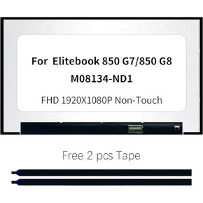 LCD Screen Replacement for HP Elitebook 850 G7 850 G8 M08134-ND1 FHD 1920X1080P LED Non-Touch IPS Display (30Pin for Non-Touch) with Tape