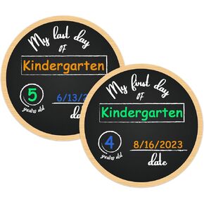 FaCraft First & Last Day of School Chalkboard Sign Back to School Board for Kids Boys Girls Double Sided My 1st Day of Preschool/Kindergarten Chalkboard Reusable First Day of School Photo Prop Sign
