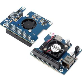 waveshare POE Power Over Ethernet HAT for Raspberry Pi 5, IEEE 802.3af/at PoE Network Standard, Onboard 5V & 12V Header Outputs, with Cooling Fan and Metal Heatsink