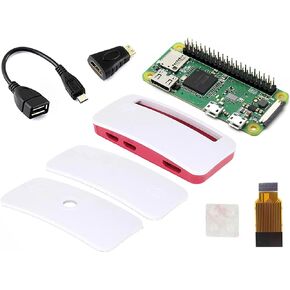 Pi Zero WH Package with Raspberry Pi Zero WH (Zero W with 40PIN Pre-Soldered GPIO Headers) and Mini HDMI to HDMI Adapter and Micro USB OTG Cable
