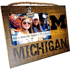 Fan Creations University of Alabama NCAA Wooden Photo Holder with Clip Decorative College Picture Frame- Versatile for Wall Decor or Tabletop- Holds 4x6 Print- Sport Your Crimson Pride