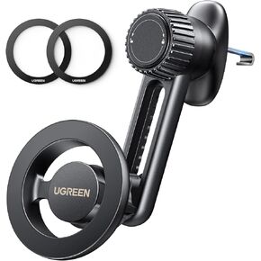 UGREEN Magnetic Phone Mount for Car Compatible for Magsafe Car Mount, Not Blocking Air Vent, Strengthen Magnetic Car Phone Holder Compatible with iPhone 15 Pro Max 14 13 12 Pro Mini MagSafe Case