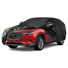 غطاء سيارة متوافق مع Mazda CX - 5 2013-2020 2021 2022، 210T أغطية سيارات لجميع الأحوال الجوية مع سحاب باب داخلي من القطن للثلج والمطر والغبار وحماية الطلاء 180 * 73 * 67 بوصة in Kuwait