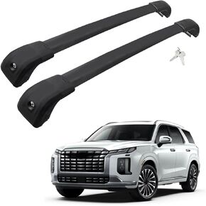Roof Rack Cross Bars Compatible with Grand Cherokee L 2021-2025 and 2022-2025 Grand Cherokee WL with Anti-Theft Lock, Black Matte Aluminum Anti-Corrosion Crossbars