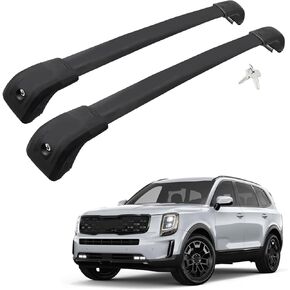 Roof Rack Cross Bars Compatible with Grand Cherokee L 2021-2025 and 2022-2025 Grand Cherokee WL with Anti-Theft Lock, Black Matte Aluminum Anti-Corrosion Crossbars