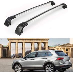 MotorFansClub Roof Racks Cross Bars Fit for Volkswagen VW Tiguan 2018 2019 2020 2021 2022 2023 Baggage Cargo Luggage Racks Rail Lockable Aluminum (2 PCS)