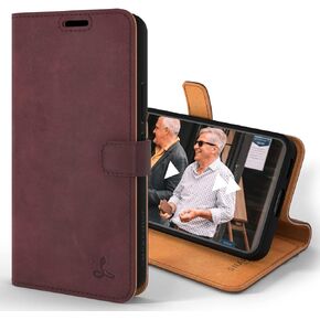 Snakehive Samsung Galaxy S22 Leather Case | Genuine Leather Wallet Phone Case with Card Holder | Flip Folio Case/Cover with Stand | Compatible with Samsung Galaxy S22 | (Black)