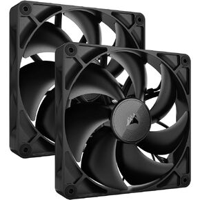 CORSAIR iCUE Link RX140 140mm PWM Fans with iCUE Link System Hub - Magnetic Dome Bearing - Dual Pack - Black