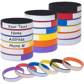 24 PCS Writable Silicone Bracelets Water-resistant Blank DIY Bracelets