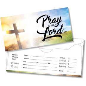 500 Tithes and Offering Envelopes for Church, 3 1/8" x 6 1/4", 20lb White Wove Paper, Full Color Printing on the Front and Back, Dry Gummed Tabbed Scalloped Flap, Made and Printed in USA