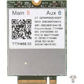 Vbestlife T77H468 Wireless Network Card 4G Module LTE WWAN Board 793116-001 M.2, for HP EliteBook Folio 9480m/1040 G2/850 G2/840 G2/820 G2/755 G2/750 G2/745 G2/740 G2/720 G2