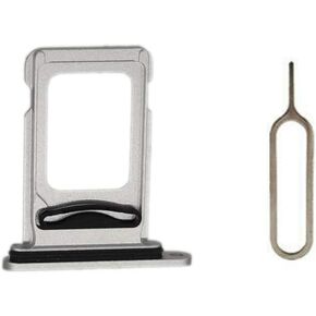 SIM Card Tray Nano Holder Slot with Waterproof Rubber Gasket Replacement and Pin Ejector for iPhone XR (Red, Dual SIM)