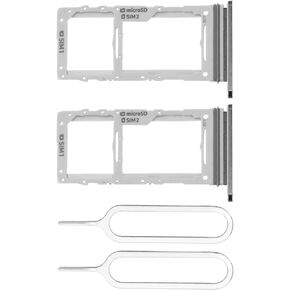 2pcs Dual SIM Card Slot Tray Dual SIM Card Slot Holder Micro SD Card Holder Replacement with SIM Pin Compatible with Samsung Galaxy Note 10 Plus, White