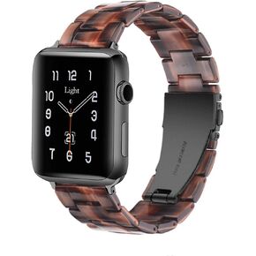 Light Apple Watch Band-Fashion Resin iWatch Bands Bracelet Compatible with Stainless Steel Buckle for Apple Watch Ultra 2 1 Series 9 Series 8 7 Series 6 Series SE Series 5 Series 4 Series 3 Series 2 1