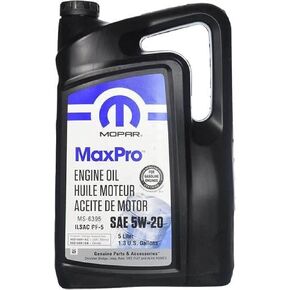 Mopar Genuine Chrysler Parts & Accessories Maxpro SAE 5W-20 Motor Oil 5-Quart (1.3 U.S. GAL)