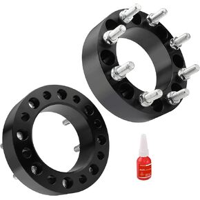 Richeer 2'' 8x6.5 Wheel Spacers for 1994-2011 Ram 2500 Ram 3500, 8x165.1mm Wheel Spacers with 9/16-18 Studs & 126.15mm Center Bore for F250 F350 E150 E250 E350 Econoline