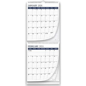 2024-2025 2-Month View Wall Calendar by StriveZen, Move-a-Page, Monthly, Foldable, Vertical, January 2024 to December 2025, 12x 28 Inches, Large, Minimalist, 24 Months