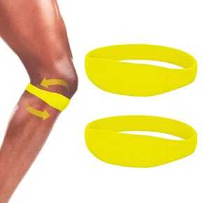 2pcs Patellar Tendon Support Strap, Patella Knee Strap Silicone Knee Band for Patellar Pain Reduce Patellar Tendon Strap Knee Brace for Jumpers Running Sports Basketball Men Women(Orange)