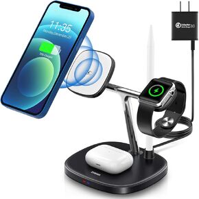 4 in 1 Fast Wireless Charger, Magnetic Wireless Charging Station