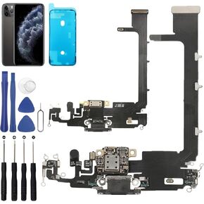 Charging Port Replacement for iPhone 11 Pro Max USB Dock Connector Flex Cable Microphone Replacement for iPhone 11 Pro Max with Tool