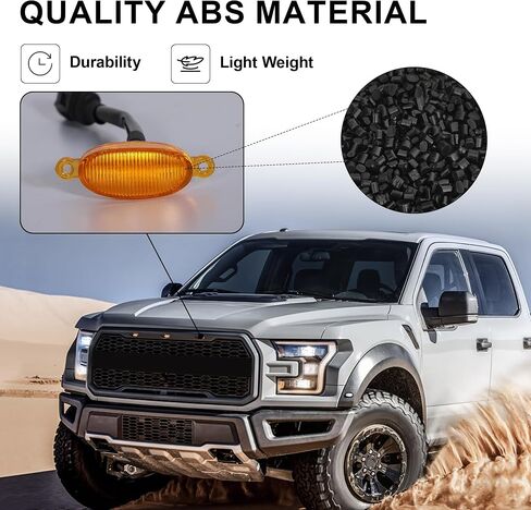 Front Grille Lights 3PCS 4LED Amber Marker Light Fit For 2010-2014 Ford F150 Raptor, 2017-2022 Ford F150 Raptor Factory Grilles, Grill Decorative LED Accessories (Not For Aftermarket) in Saudi Arabia